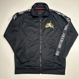 Nike Air Jordan Jumpman Classics Tricot Jacket Black Gold Men’s Size Small